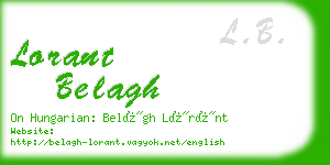 lorant belagh business card